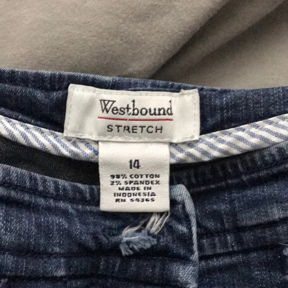 Denim Westbound Stretch Capris, Size 14